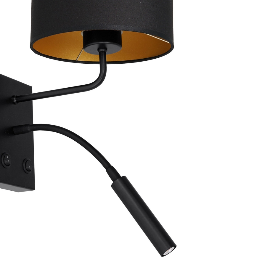 Стенно осветително тяло ARDEN 1xE27/60W/230V + 1xG9/8W черно/златно