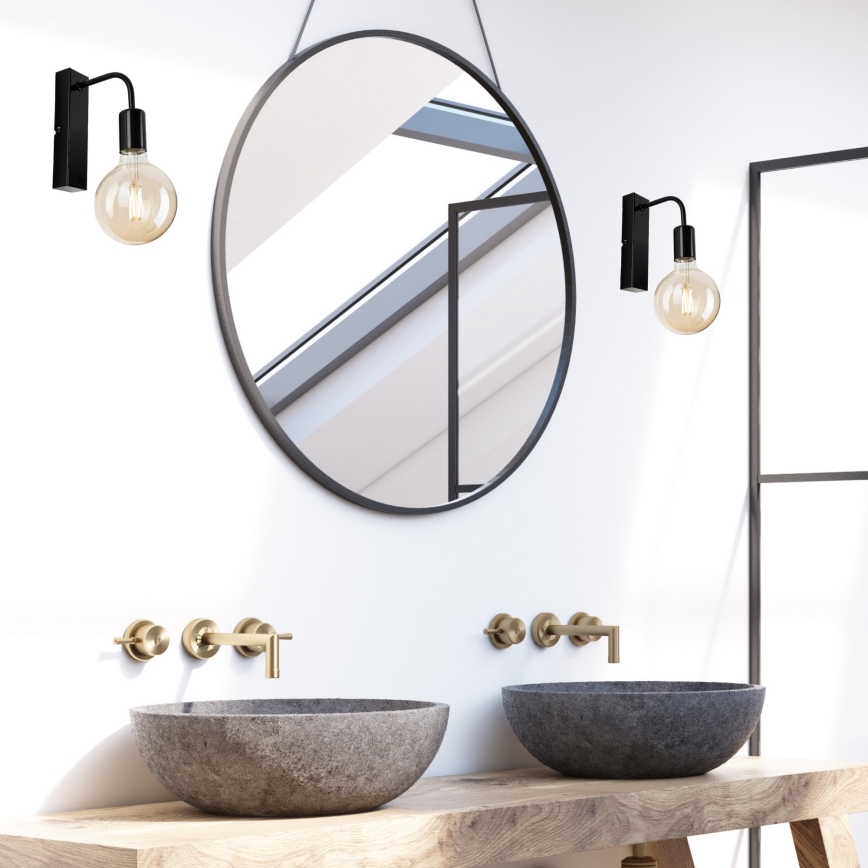 Аплик ASTRID 1xE27/60W/230V лъскаво черен