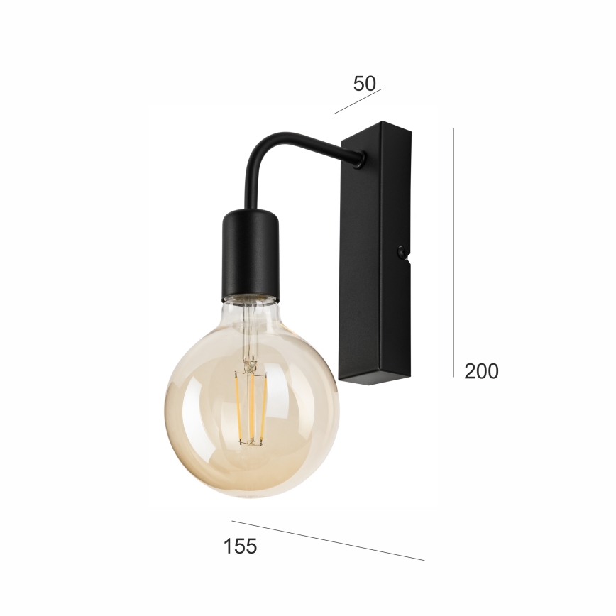 Аплик ASTRID 1xE27/60W/230V матов черен