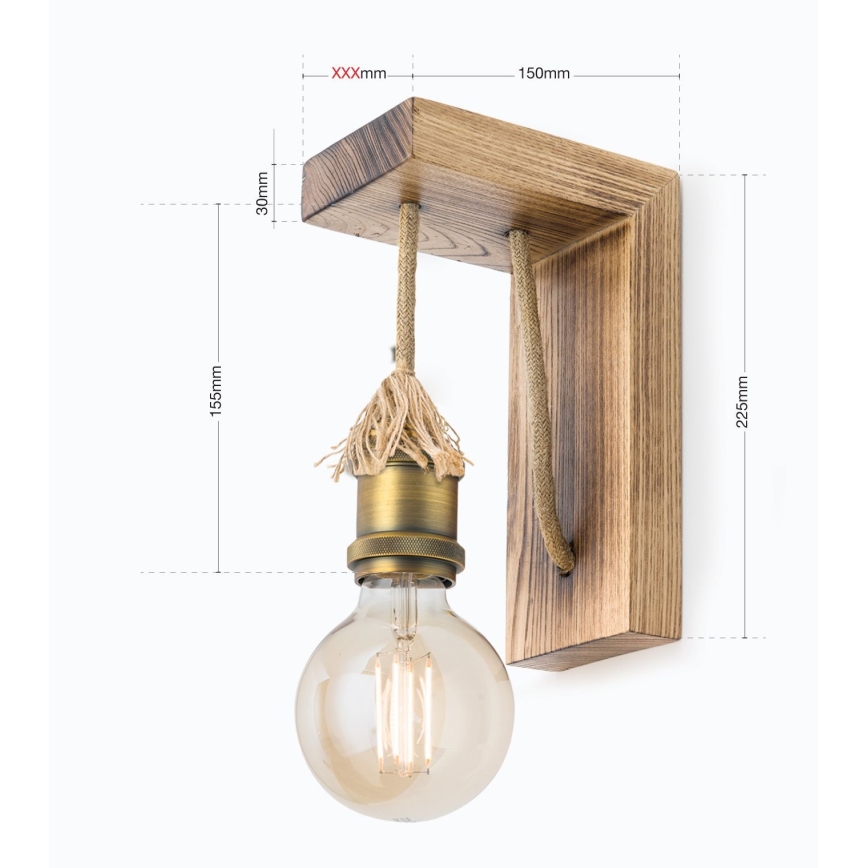 Аплик BASSENA 1xE27/60W/230V