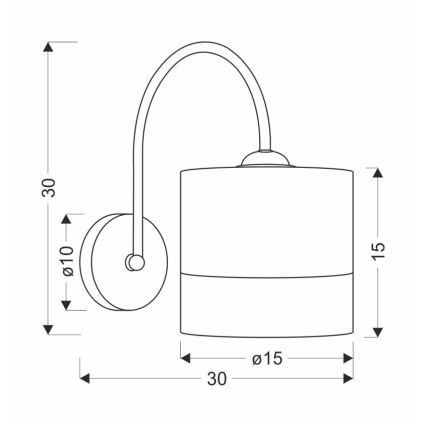 Аплик BIANCO 1xE27/40W/230V бял/кафяв