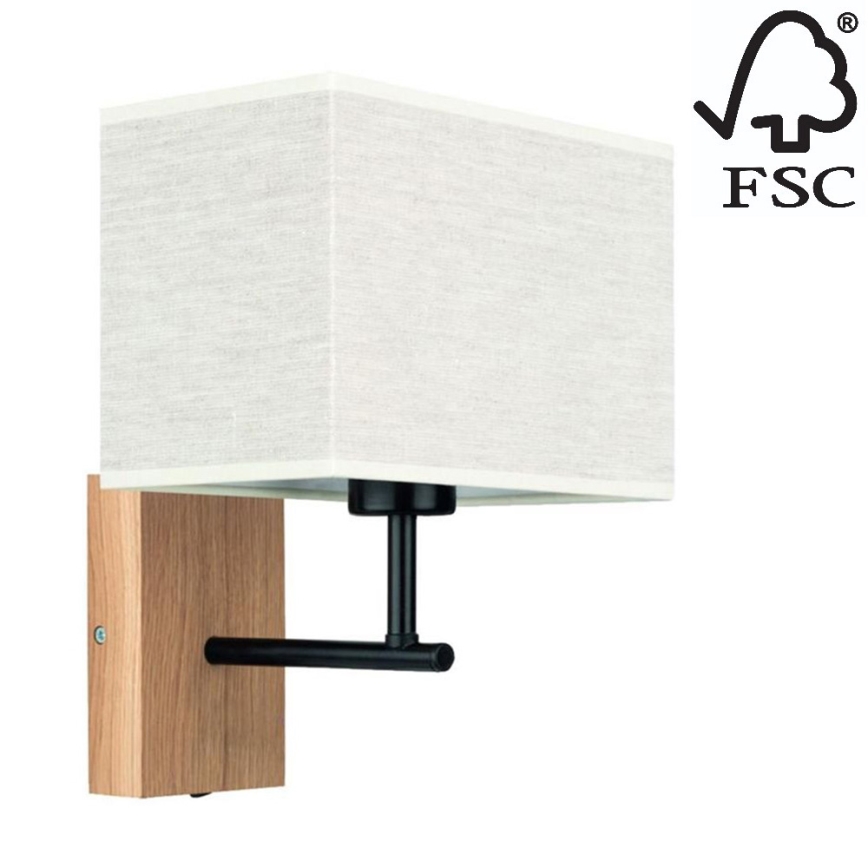 Аплик BOHO 1xE27/25W/230V дъб – FSC сертифицирано
