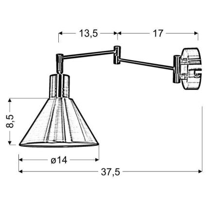 Аплик COPENHAGEN 1xE14/40W/230V матов хром