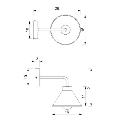 Аплик DEMET 1xE27/60W/230V черен/златист