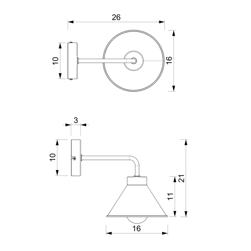 Аплик DEMET 1xE27/60W/230V черен/златист