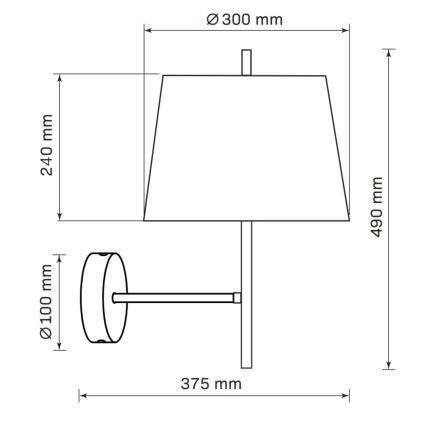 Аплик ELENA 1xE27/20W/230V черен