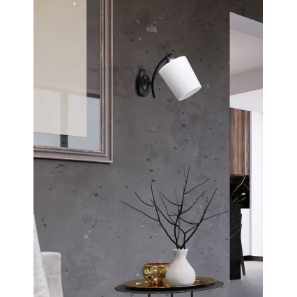 Аплик ESNYR 1xE27/40W/230V черен/бял