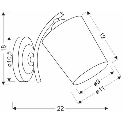 Аплик ESNYR 1xE27/40W/230V черен/бял