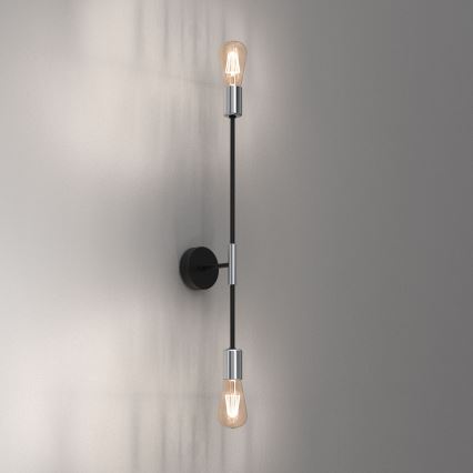 Аплик FLAME 2xE27/60W/230V черен/лъскав хром