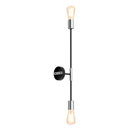 Аплик FLAME 2xE27/60W/230V черен/лъскав хром