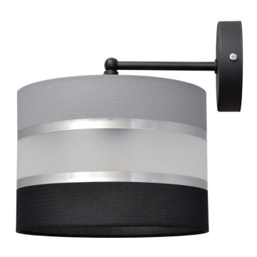 Аплик HELEN 1xE27/15W/230V черен/сив/сребрист