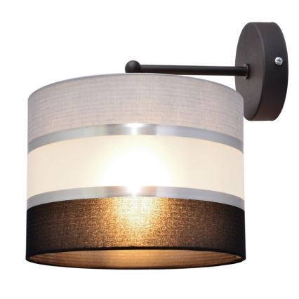 Аплик HELEN 1xE27/15W/230V черен/сив/сребрист