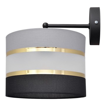 Аплик HELEN 1xE27/15W/230V черен/сив/златист