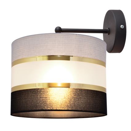 Аплик HELEN 1xE27/15W/230V черен/сив/златист
