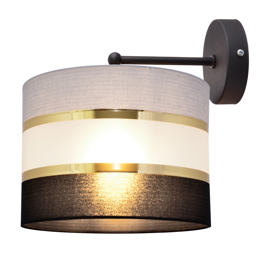 Аплик HELEN 1xE27/15W/230V черен/сив/златист