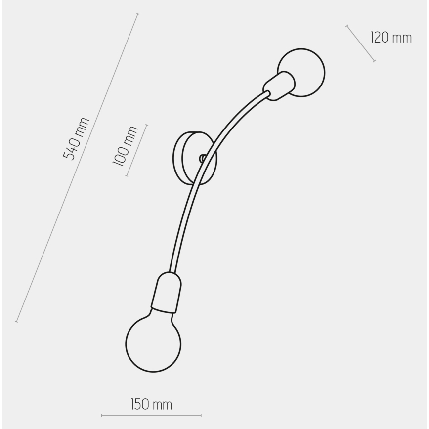 Аплик HELIX 2xE27/60W/230V черен