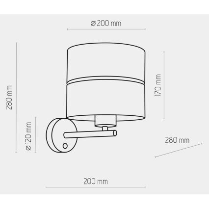 Аплик HILTON 1xE27/15W/230V месинг/черен