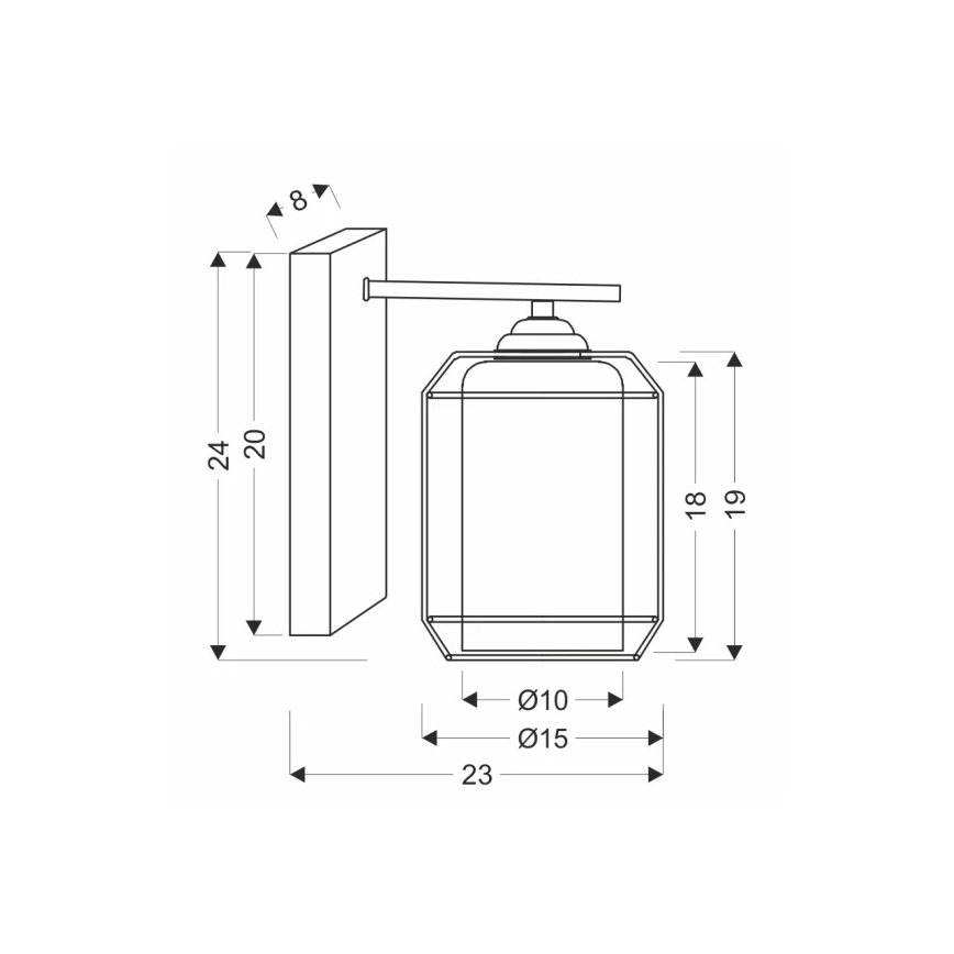 Аплик JONERA 1xE27/40W/230V черен