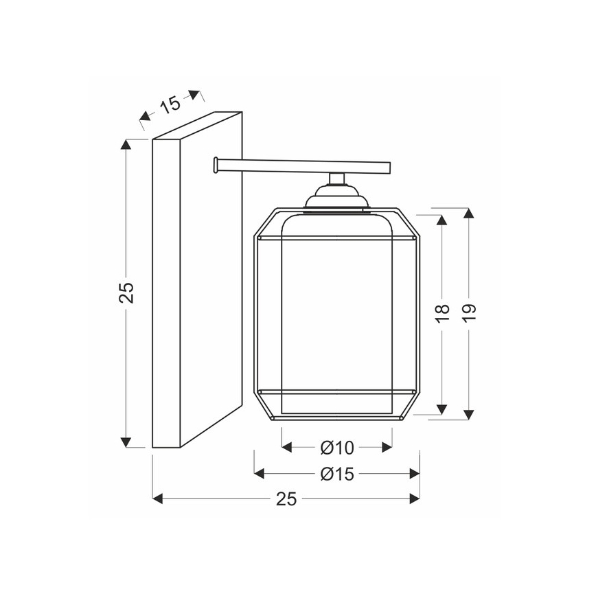 Аплик JONERA 1xE27/40W/230V черен