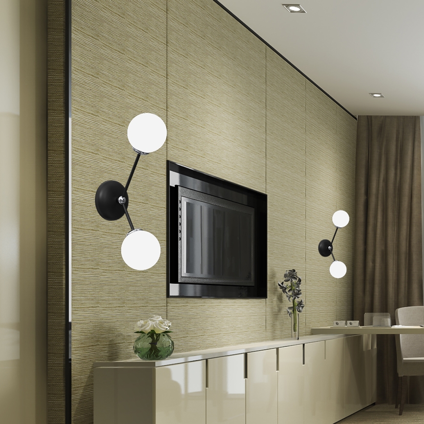 Аплик JOY 2xE14/40W/230V черен/лъскав хром