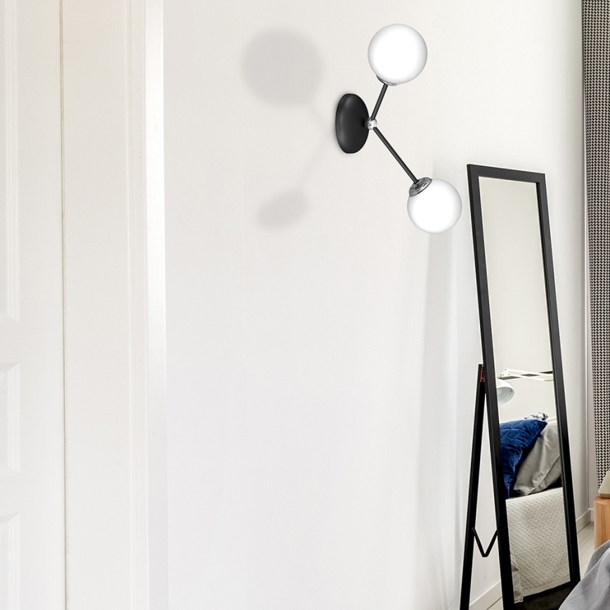 Аплик JOY 2xE14/40W/230V черен/лъскав хром