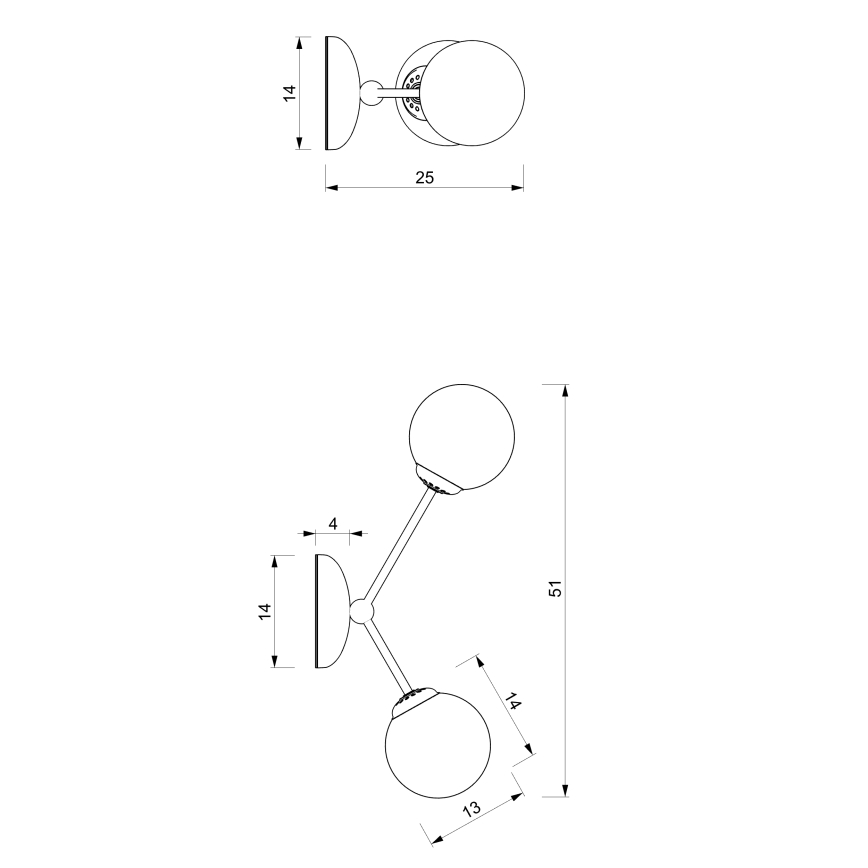 Аплик JOY 2xE14/40W/230V черен/лъскав хром