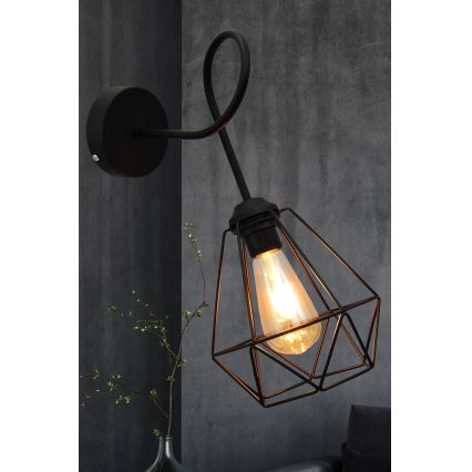Аплик KARO 3xE27/15W/230V черен