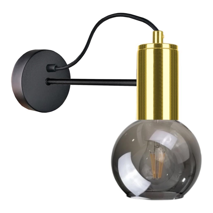 Аплик LIVA 1xE27/60W/230V черен/златист