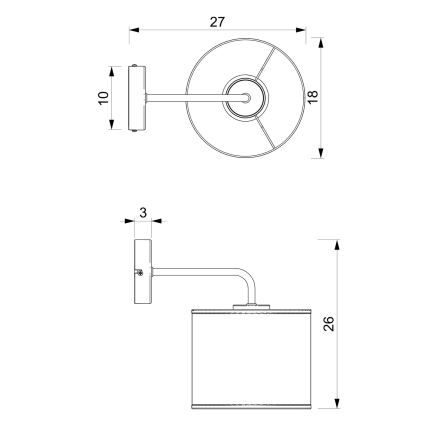 Аплик LOFT SHADE 1xE27/60W/230V черен