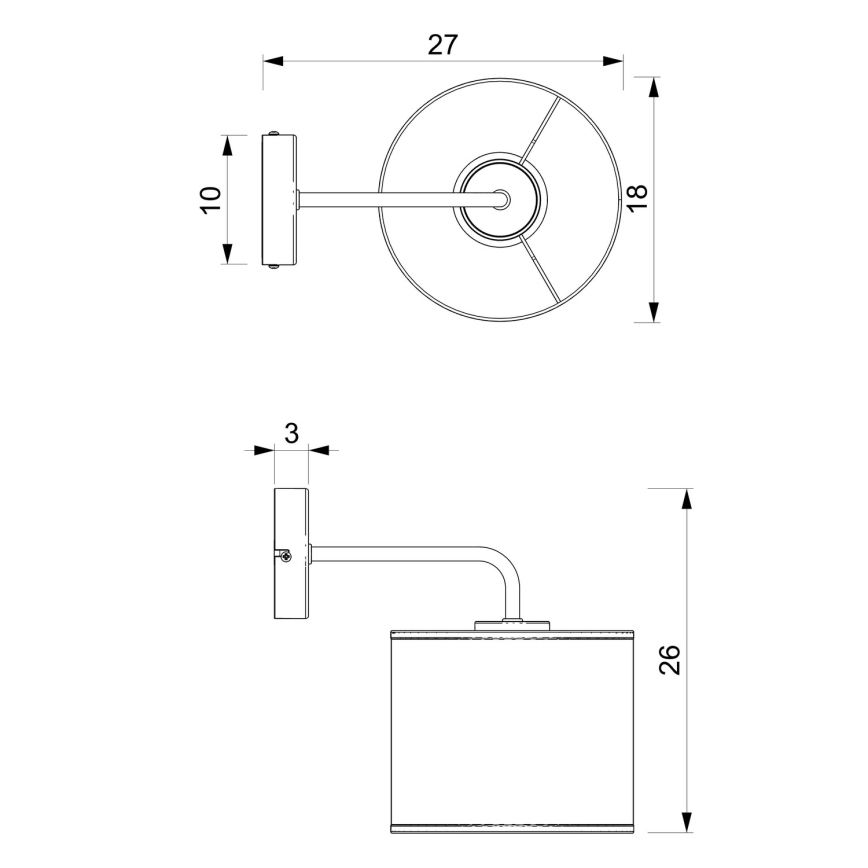 Аплик LOFT SHADE 1xE27/60W/230V черен