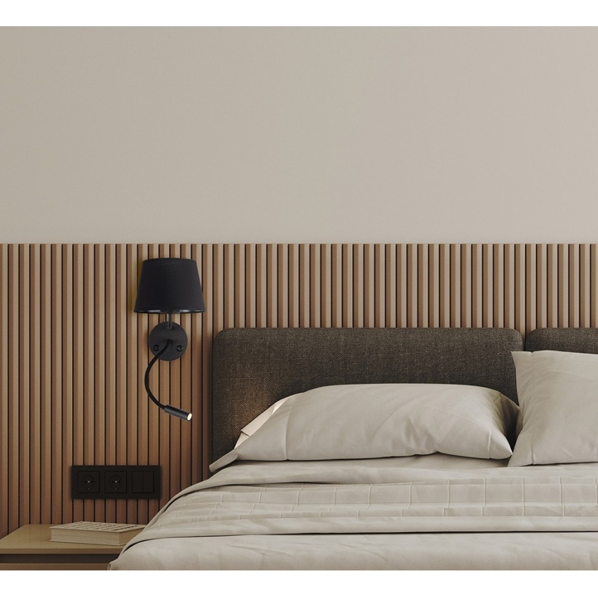 Аплик MAJA 1xE27/15W/230V + 1xGU10/10W/230V черен