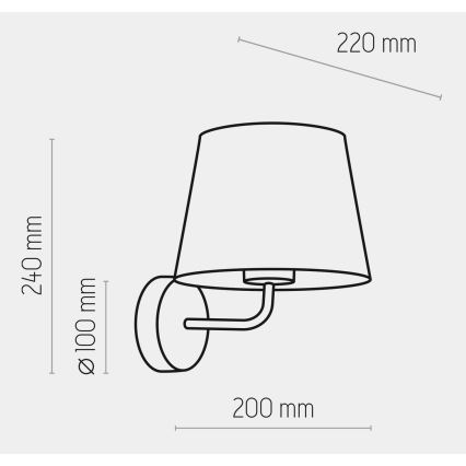 Аплик MAJA 1xE27/15W/230V сив