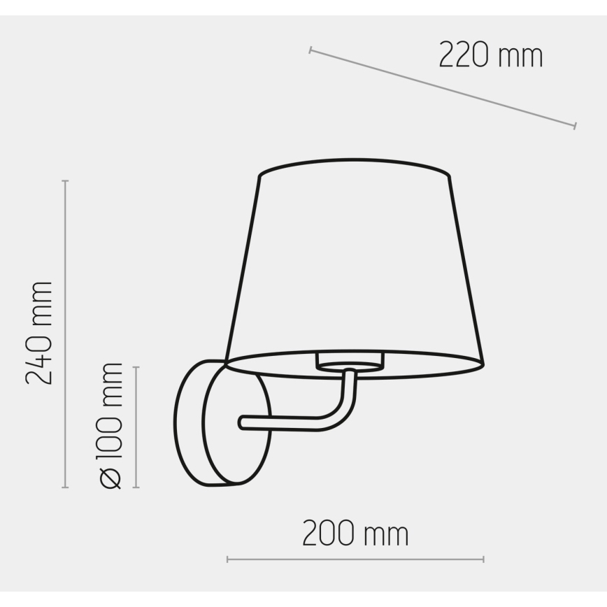 Аплик MAJA 1xE27/15W/230V сив