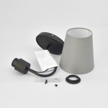 Аплик MALBO 1xE27/15W/230V сив/черен