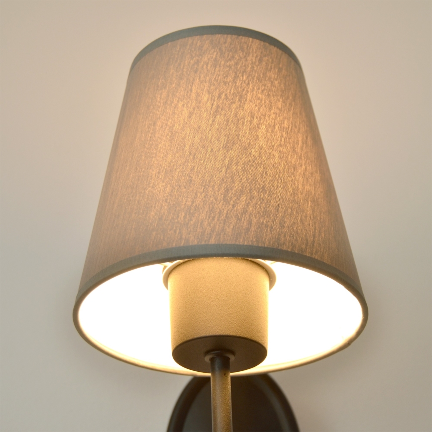 Аплик MALBO 1xE27/15W/230V сив/черен