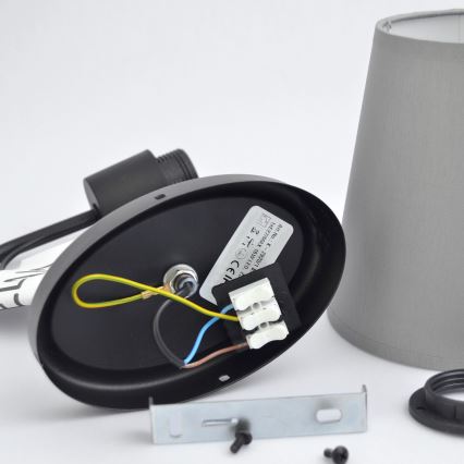 Аплик MALBO 1xE27/15W/230V сив/черен