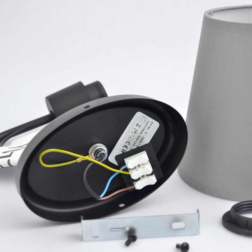 Аплик MALBO 1xE27/15W/230V сив/черен