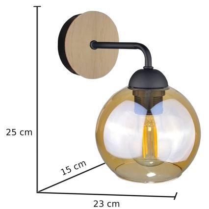 Аплик MELLE WOOD 1xE27/60W/230V