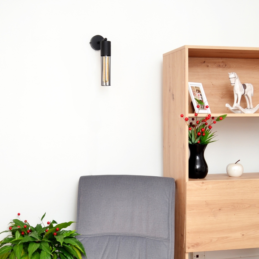 Аплик MELODY 1xE27/15W/230V черен