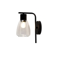 Аплик MOLDO 1xE27/40W/230V черен/прозрачен