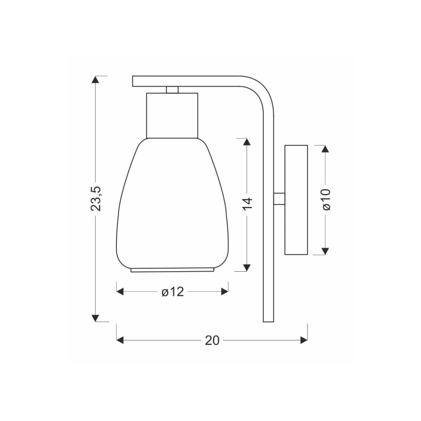 Аплик MOLDO 1xE27/40W/230V черен/прозрачен