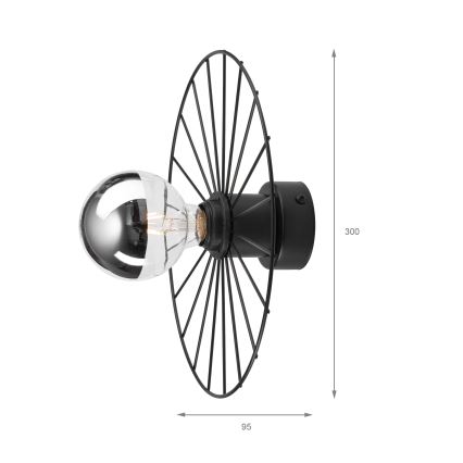 Аплик MONTANA 1xE27/15W/230V Ø 30 cm черен