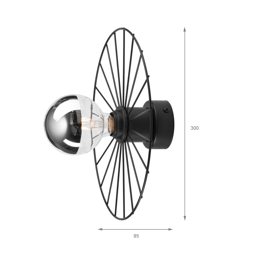 Аплик MONTANA 1xE27/15W/230V Ø 30 cm черен