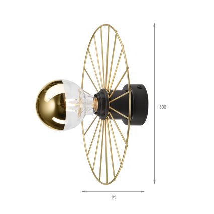 Аплик MONTANA 1xE27/15W/230V Ø 30 cm златист