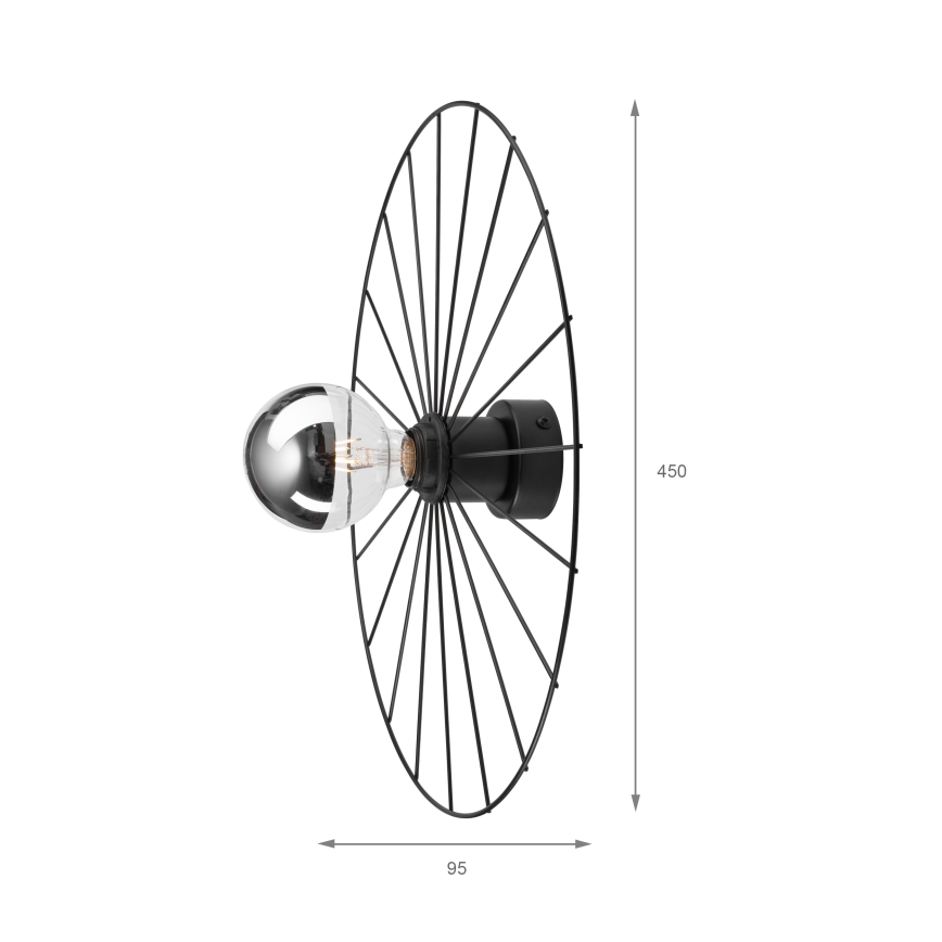 Аплик MONTANA 1xE27/15W/230V Ø 45 cm черен