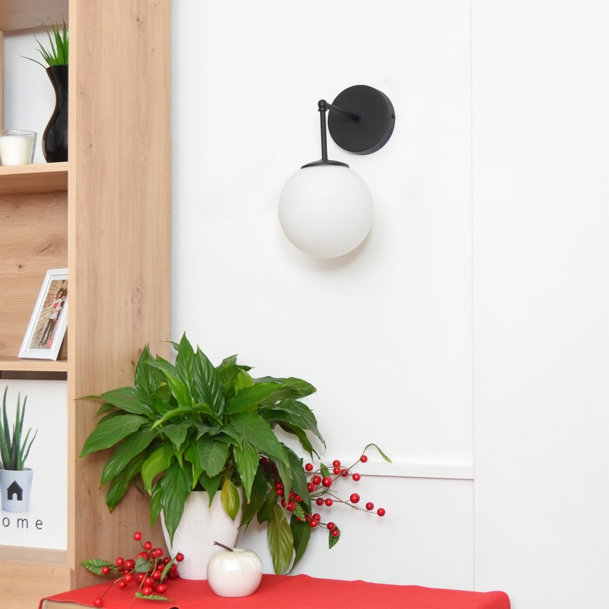 Аплик MOON 1xE27/15W/230V черен