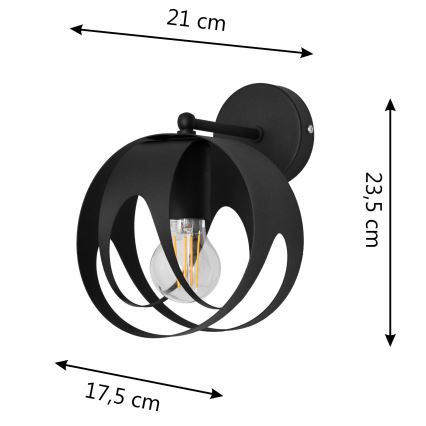 Аплик MOONLIGHT 1xE27/15W/230V черен