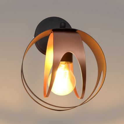 Аплик MOONLIGHT 1xE27/15W/230V черен/мед