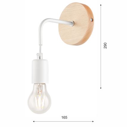 Стенно осветително тяло ORAZIO 1xE27/60W/230V бук