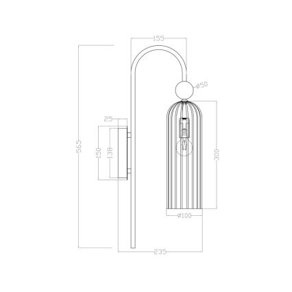 Аплик PIEGA 1xE14/40W/230V месинг/бяла